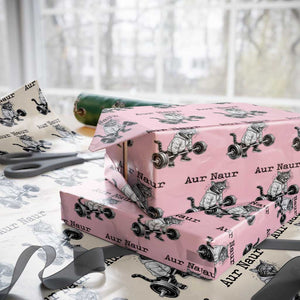 Aur Naur Raccoon Meme Wrapping Paper Roll Funny Sarcastic Oh No Australian Accent TS14 Light Pink Print Your Wear