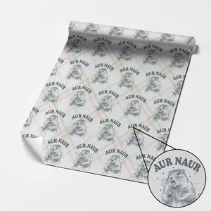 Aur Naur Groundhog Meme Wrapping Paper Roll Funny Sarcastic Oh No Australian Accent TS14 Christmas Plaid Print Your Wear