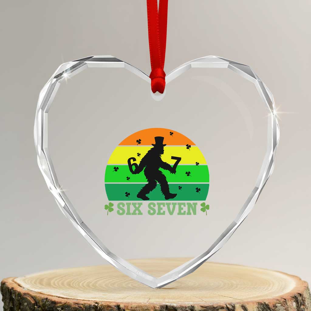 Aur Naur Bigfoot Meme Heart Crystal Glass Ornament Funny Sasquatch Sarcastic Oh No Australian Accent TS14 Transparent Glass 3'' Heart Print Your Wear