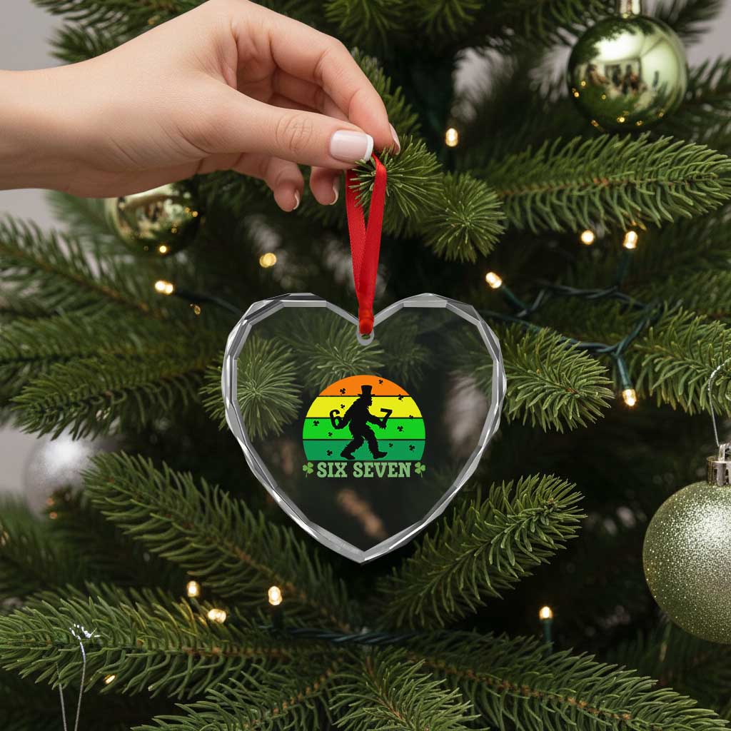 Aur Naur Bigfoot Meme Heart Crystal Glass Ornament Funny Sasquatch Sarcastic Oh No Australian Accent TS14 Print Your Wear