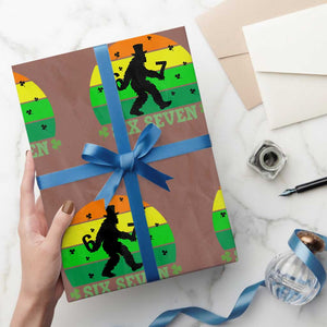 Aur Naur Bigfoot Meme Wrapping Paper Roll Funny Sasquatch Sarcastic Oh No Australian Accent TS14 Mocha Print Your Wear
