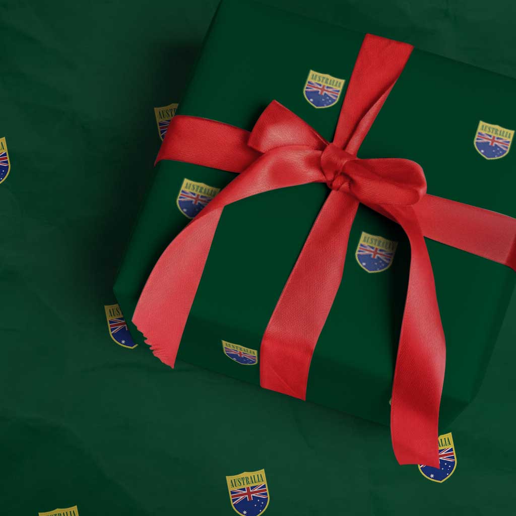 Australia Football Crest Australian Flag Pride Sporty Athletic Jersey Wrapping Paper Roll TS11 Green Print Your Wear