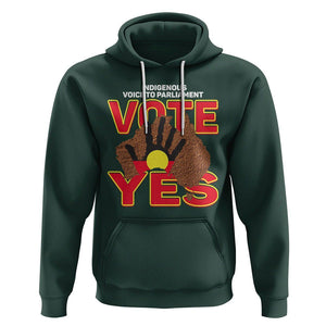 Australia Indigenous Hoodie Aboriginal Flag Vote Yes Urulu Statement TS02 Dark Forest Green Printyourwear