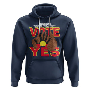 Australia Indigenous Hoodie Aboriginal Flag Vote Yes Urulu Statement TS02 Navy Printyourwear