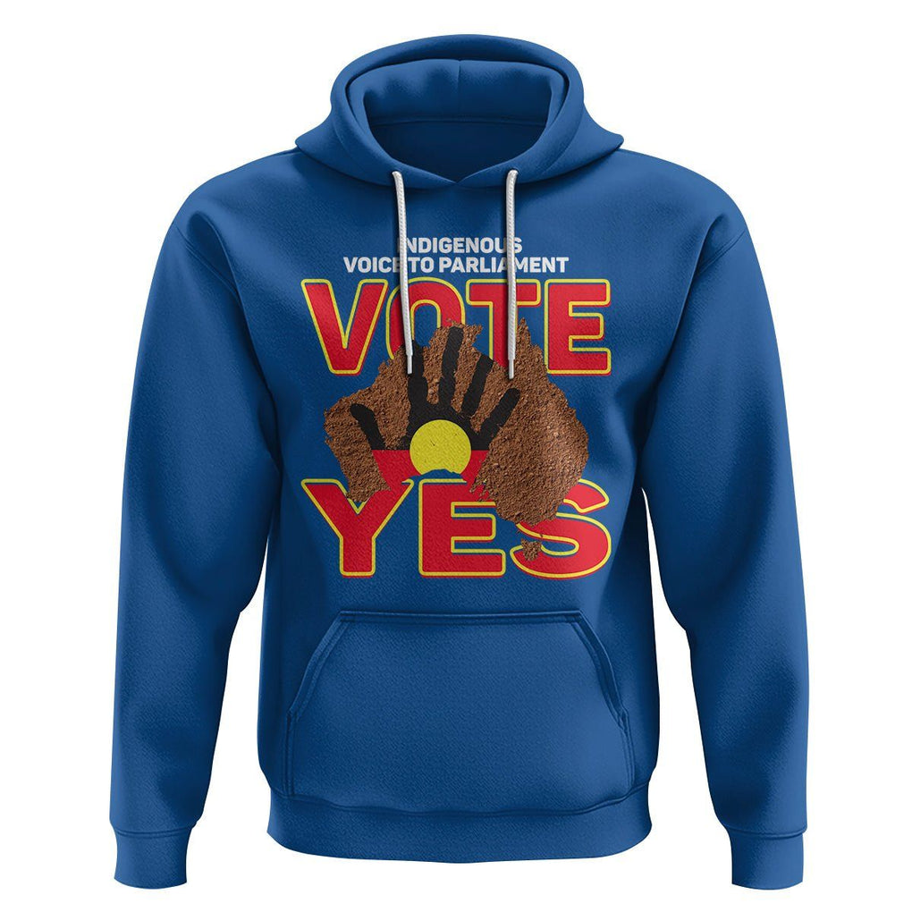 Australia Indigenous Hoodie Aboriginal Flag Vote Yes Urulu Statement TS02 Royal Blue Printyourwear