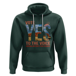 Australia Indigenous Hoodie Vote Yes To The Voice Aboriginal And Torres Strait Islanders TS02 Dark Forest Green Printyourwear
