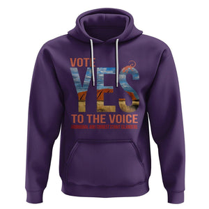 Australia Indigenous Hoodie Vote Yes To The Voice Aboriginal And Torres Strait Islanders TS02 Purple Printyourwear