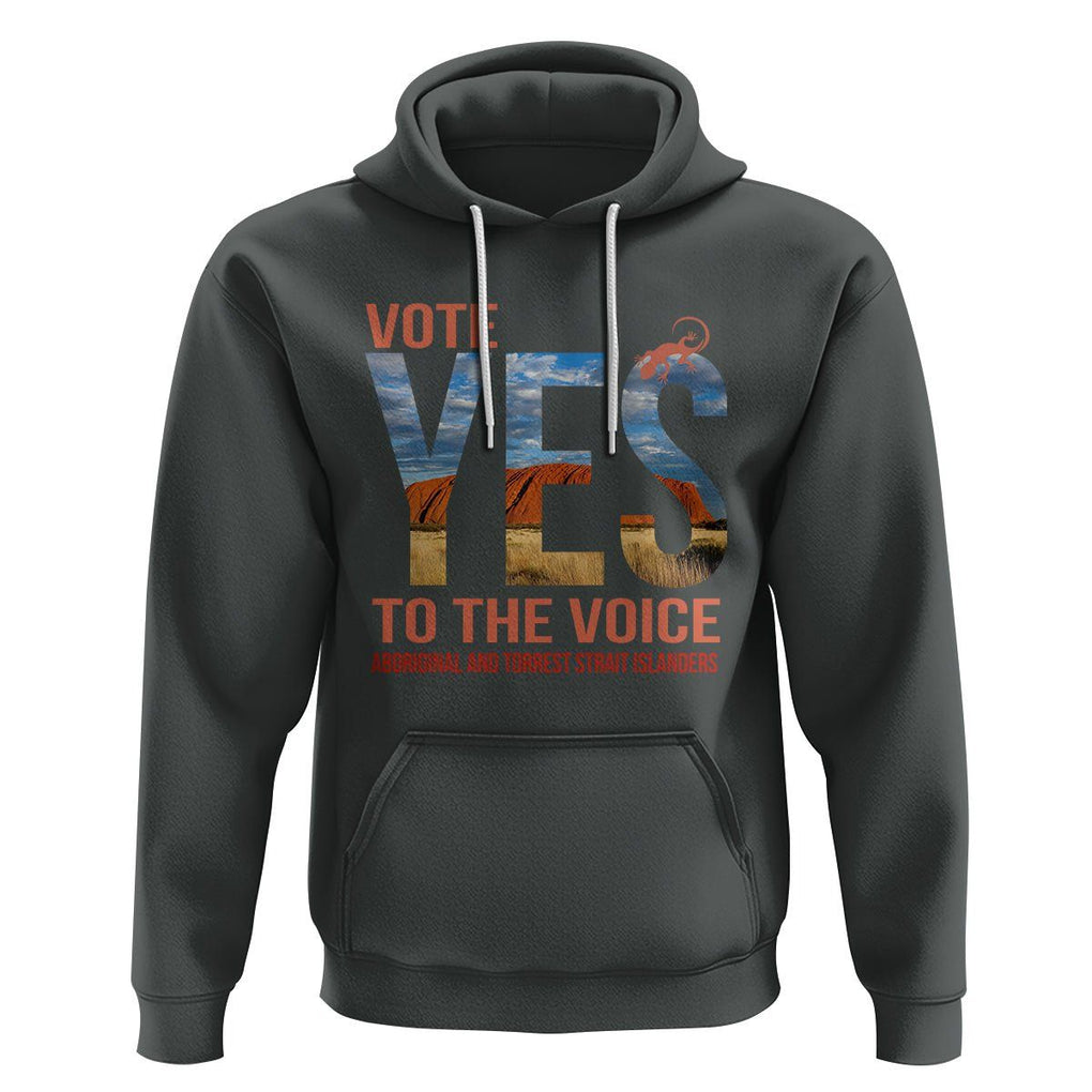 Australia Indigenous Hoodie Vote Yes To The Voice Aboriginal And Torres Strait Islanders TS02 Dark Heather Printyourwear