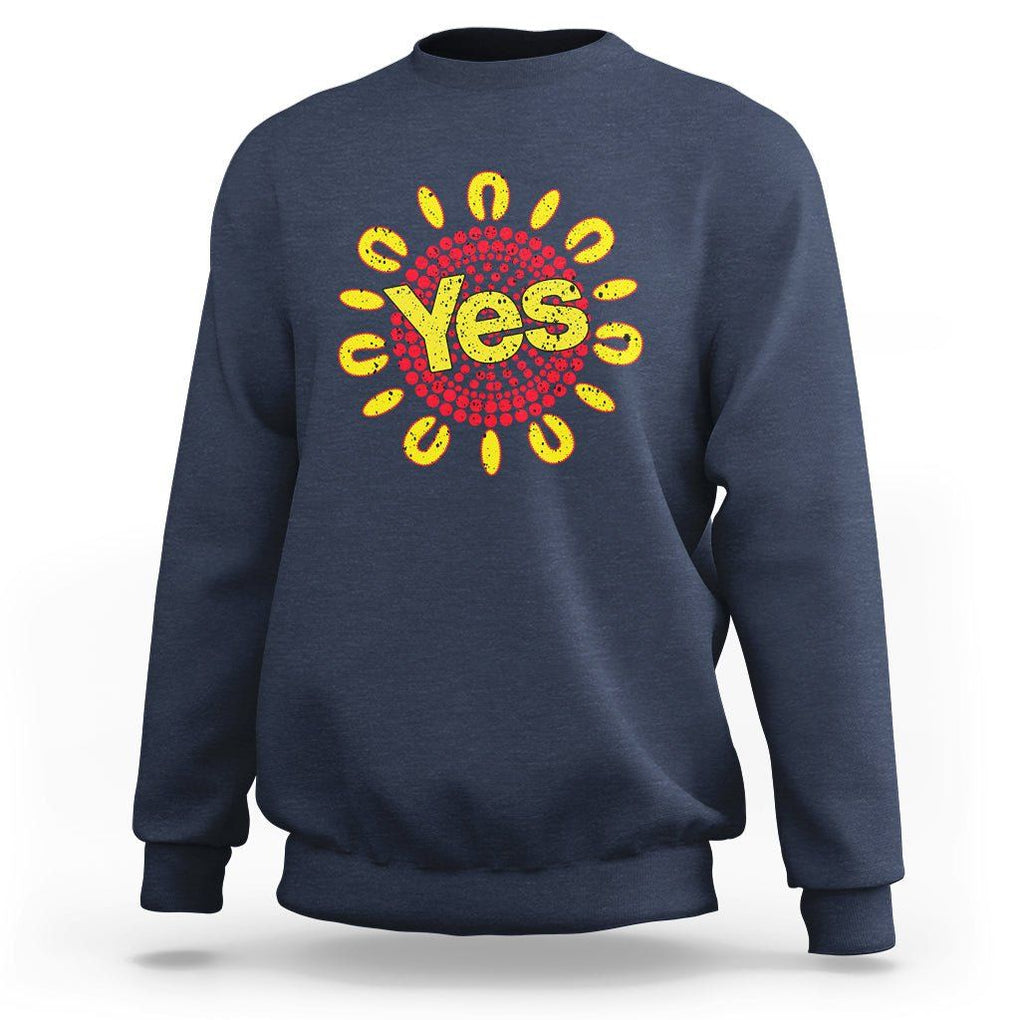 Australia Indigenous Sweatshirt Aboriginal And Torres Strait Islanders Vote Yes Voice To Parliament TS02 Navy Printyourwear