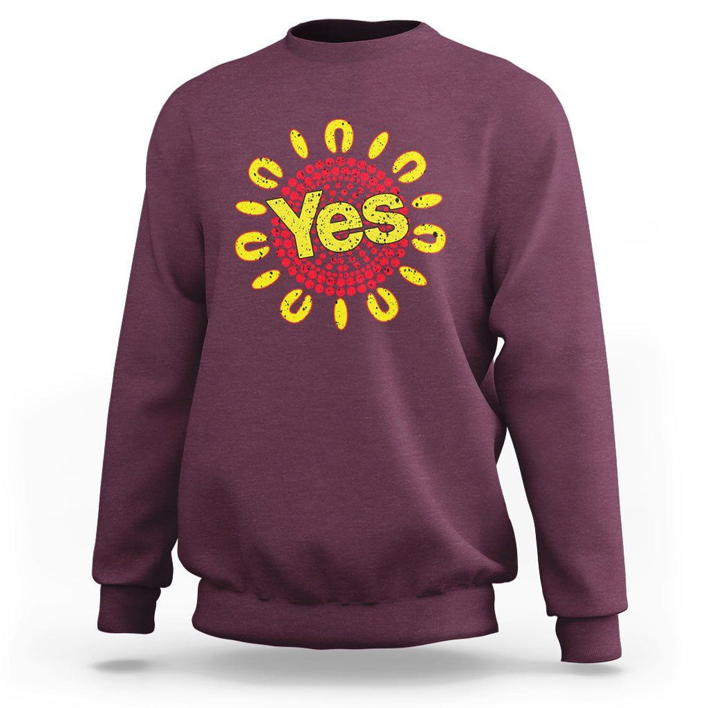 Australia Indigenous Sweatshirt Aboriginal And Torres Strait Islanders Vote Yes Voice To Parliament TS02 Maroon Printyourwear