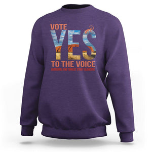 Australia Indigenous Sweatshirt Vote Yes To The Voice Aboriginal And Torres Strait Islanders TS02 Purple Printyourwear
