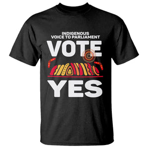 Australia Indigenous T Shirt Vote Yes Voice To Parliament Urulu TS02 Black Printyourwear