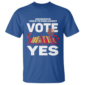 Australia Indigenous T Shirt Vote Yes Voice To Parliament Urulu TS02 Royal Blue Printyourwear