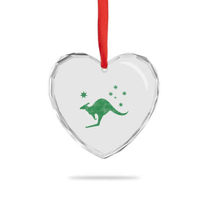 Australia Kangaroo with Federation Star Aussie Roots Heart Crystal Glass Ornament TS11 Print Your Wear