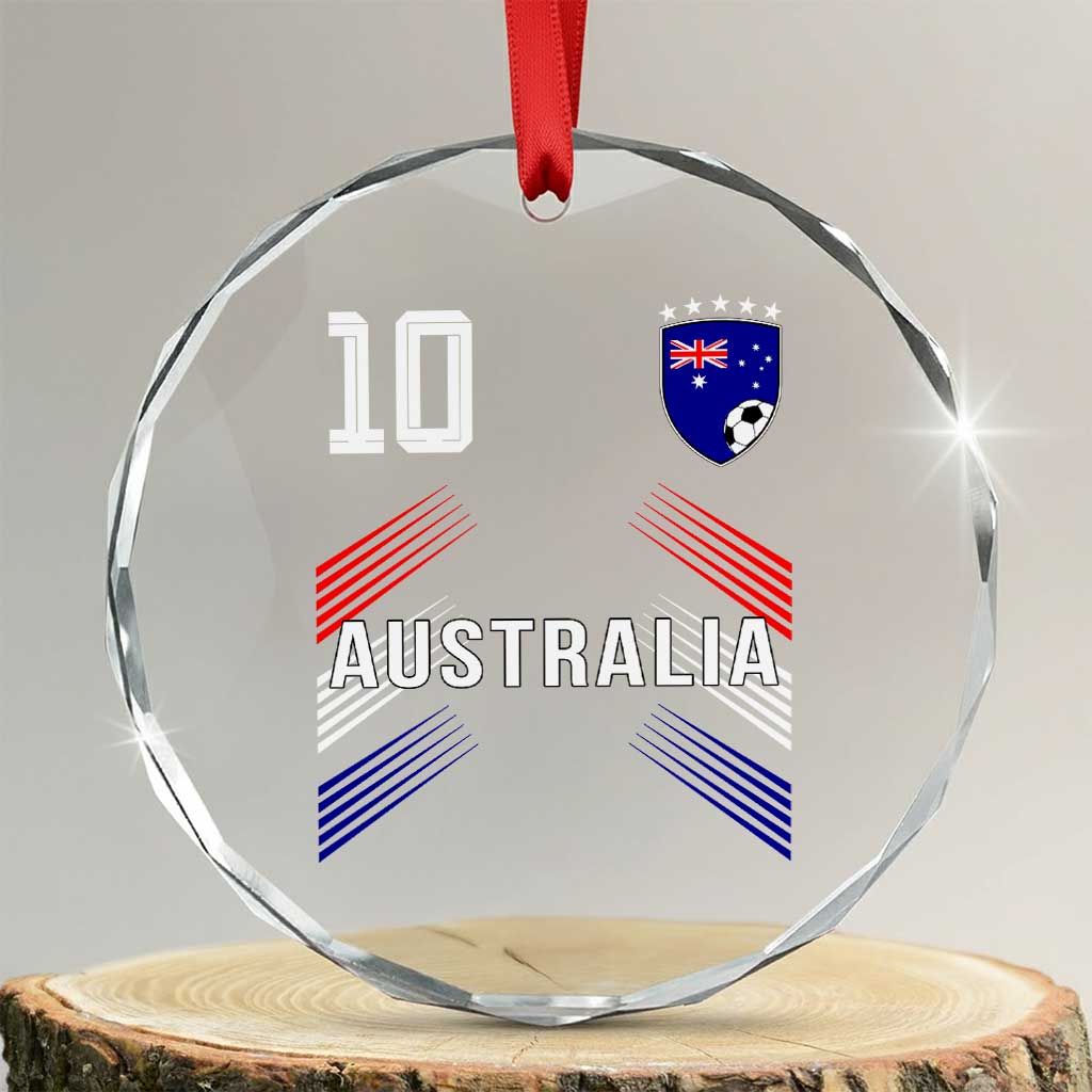 Australia Soccer Sports Graphic Number 10 Jersey Style Crystal Glass Ornament Proud Australian Football Fans Game Day Pride TS02 Transparent Glass 3'' Circle Print Your Wear