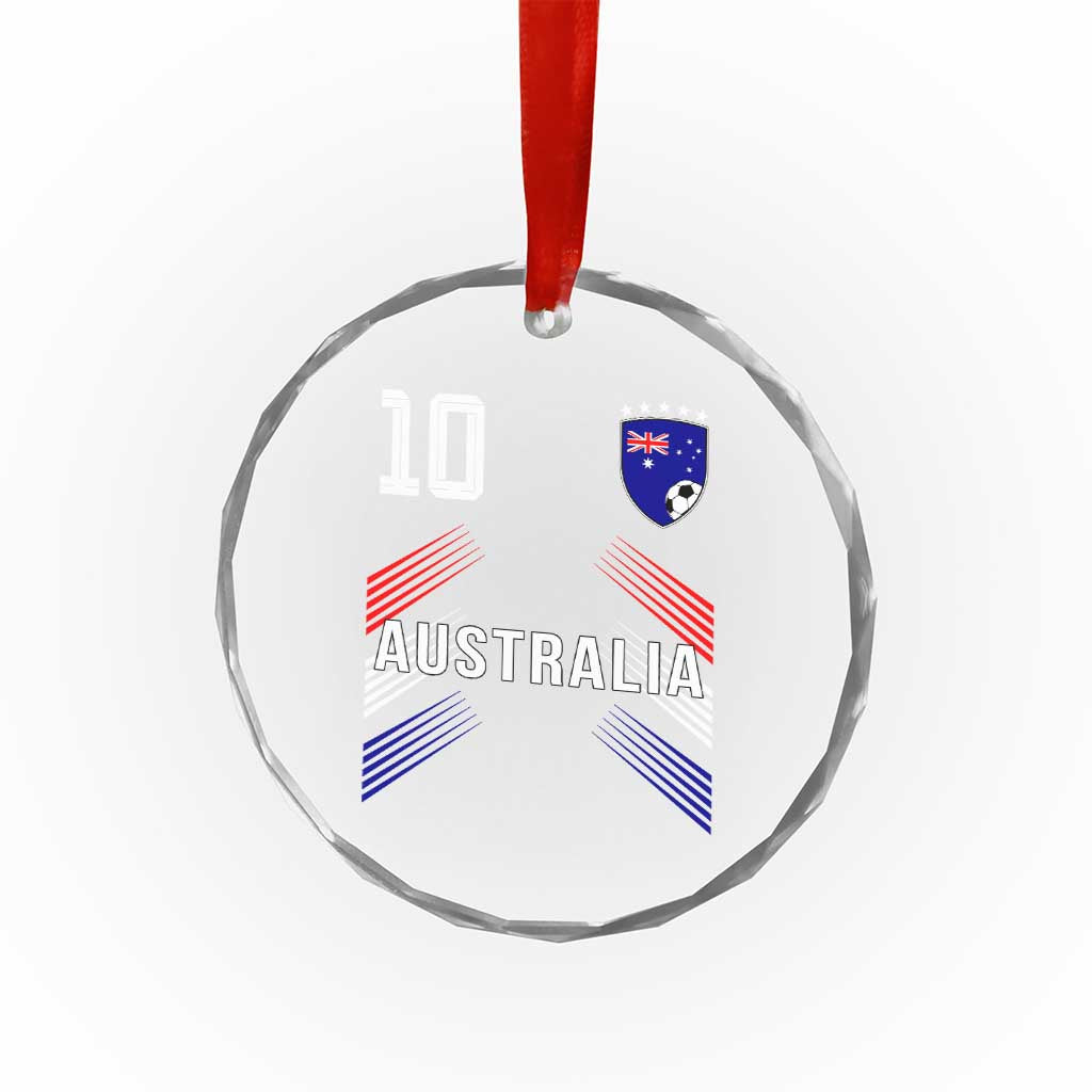 Australia Soccer Sports Graphic Number 10 Jersey Style Crystal Glass Ornament Proud Australian Football Fans Game Day Pride
