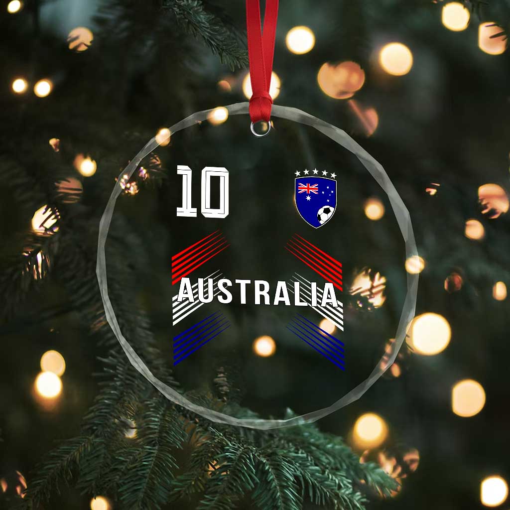 Australia Soccer Sports Graphic Number 10 Jersey Style Crystal Glass Ornament Proud Australian Football Fans Game Day Pride