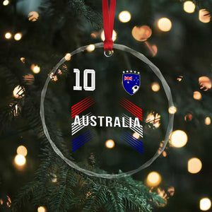 Australia Soccer Sports Graphic Number 10 Jersey Style Crystal Glass Ornament Proud Australian Football Fans Game Day Pride