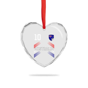 Australia Soccer Sports Graphic Number 10 Jersey Style Heart Crystal Glass Ornament Proud Australian Football Fans Game Day Pride TS02 Print Your Wear