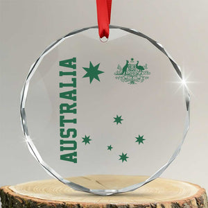 Australia Vintage Federation Star Aussie Coat of Arms Crystal Glass Ornament