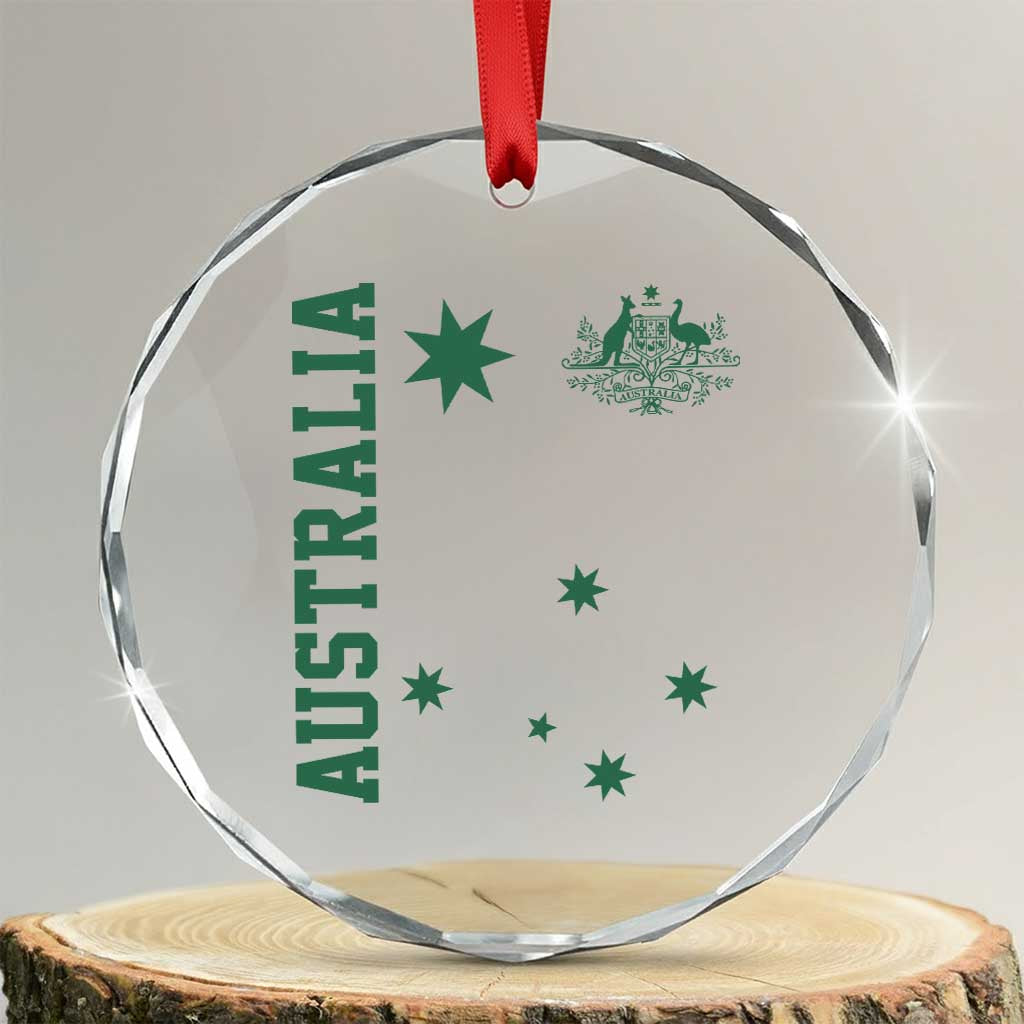 Australia Vintage Federation Star Aussie Coat of Arms Crystal Glass Ornament TS11 Transparent Glass 3'' Circle Print Your Wear