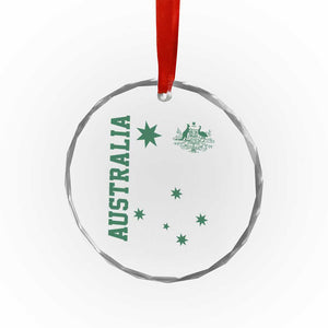 Australia Vintage Federation Star Aussie Coat of Arms Crystal Glass Ornament