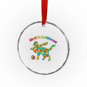 Autism Acceptance Baseball Cat Crystal Glass Ornament It Is Ok To Be Different TS12 Print Your Wear