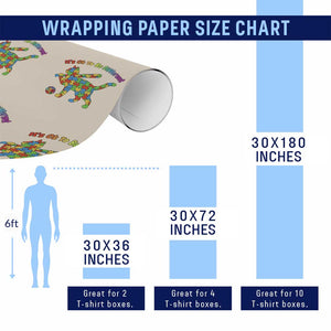 Autism Acceptance Baseball Cat Wrapping Paper Roll It Is Ok To Be Different TS12 Print Your Wear