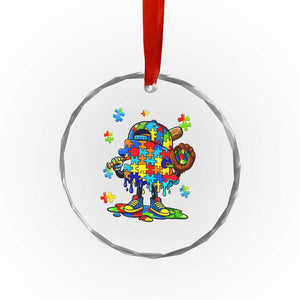 Autism Acceptance Baseball Crystal Glass Ornament Colorful Drip Graphic Neurodiversity Support TS12 Print Your Wear