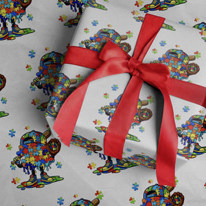 Autism Acceptance Baseball Wrapping Paper Roll Colorful Drip Graphic Neurodiversity Support TS12 White Print Your Wear