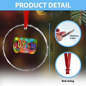 Autism Acceptance Crystal Glass Ornament Accept Understand Love Autistic Support TS02 Print Your Wear