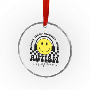 Autism Acceptance Crystal Glass Ornament Advocate Educate Accomodate Include Special Education TS02 Print Your Wear