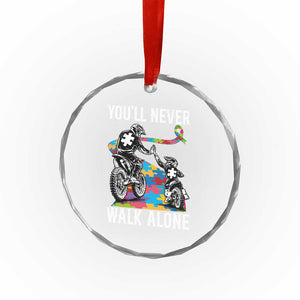 Autism Acceptance Crystal Glass Ornament Autism Dad Motocross Rider Father Son Support TS14 Print Your Wear