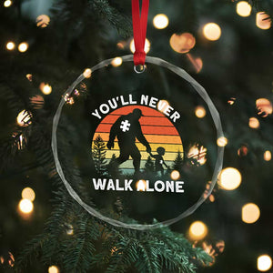 Autism Acceptance Crystal Glass Ornament Autism Dad You'll Never Walk Alone Support TS14 Print Your Wear