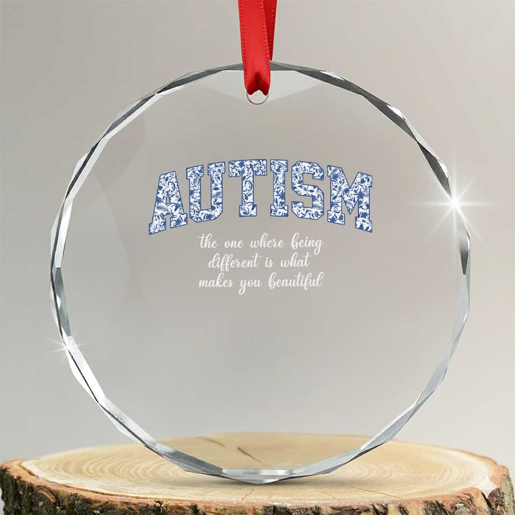 Autism Acceptance Crystal Glass Ornament Autistic Acceptance Inspirational TS14 Transparent Glass 3'' Circle Print Your Wear