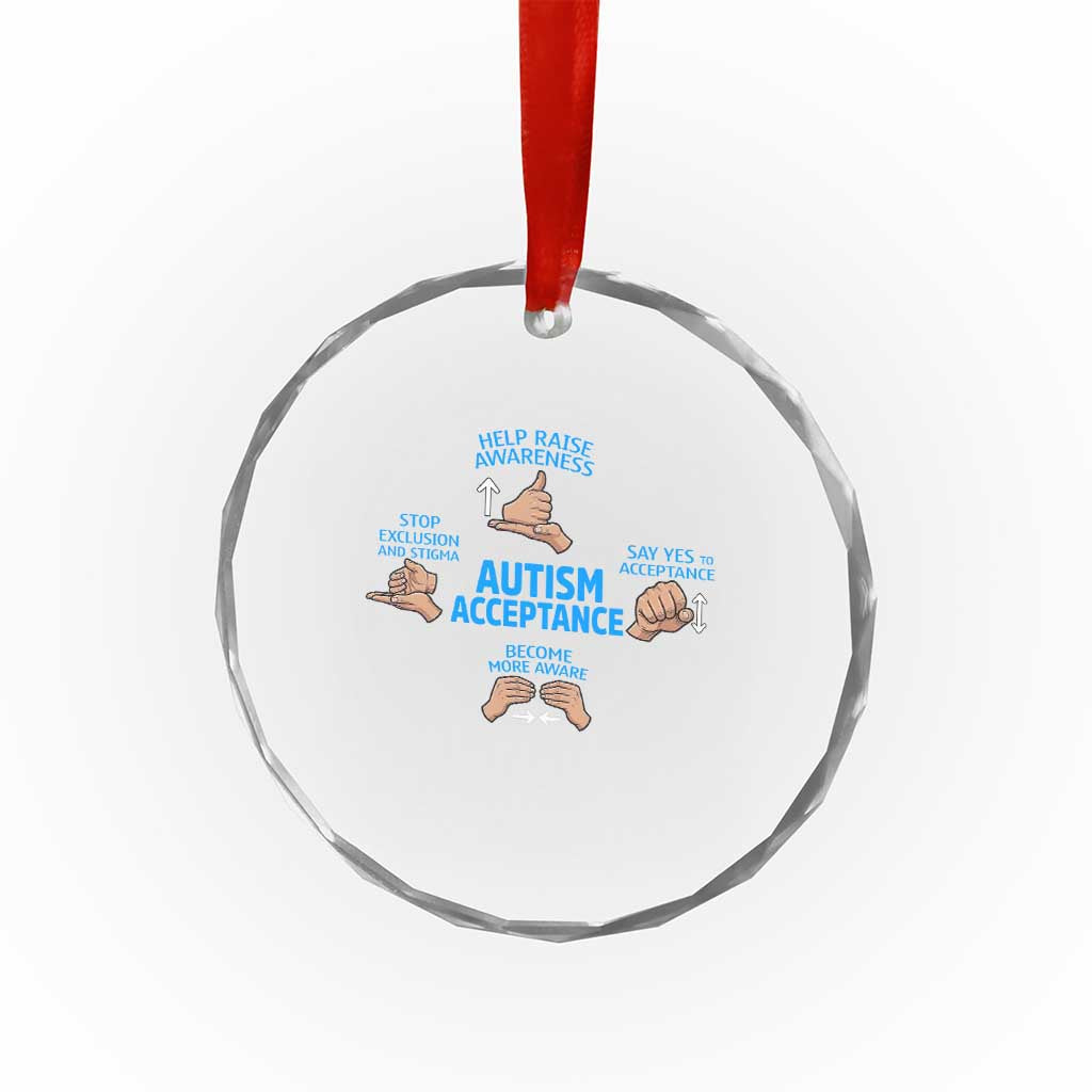 Autism Acceptance Crystal Glass Ornament Hand Neurodiversity SPED Teacher TS14 Print Your Wear