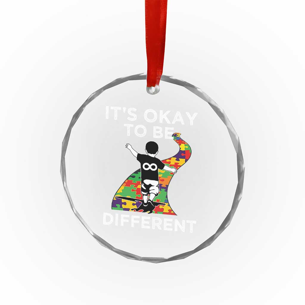 Autism Acceptance Crystal Glass Ornament It's Okay To Be Different TS14 Print Your Wear