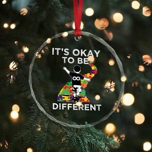 Autism Acceptance Crystal Glass Ornament It's Okay To Be Different TS14 Print Your Wear