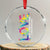 Autism Acceptance Crystal Glass Ornament Love From a Different Angle Rainbow Infinity TS02 Transparent Glass 3'' Circle Print Your Wear
