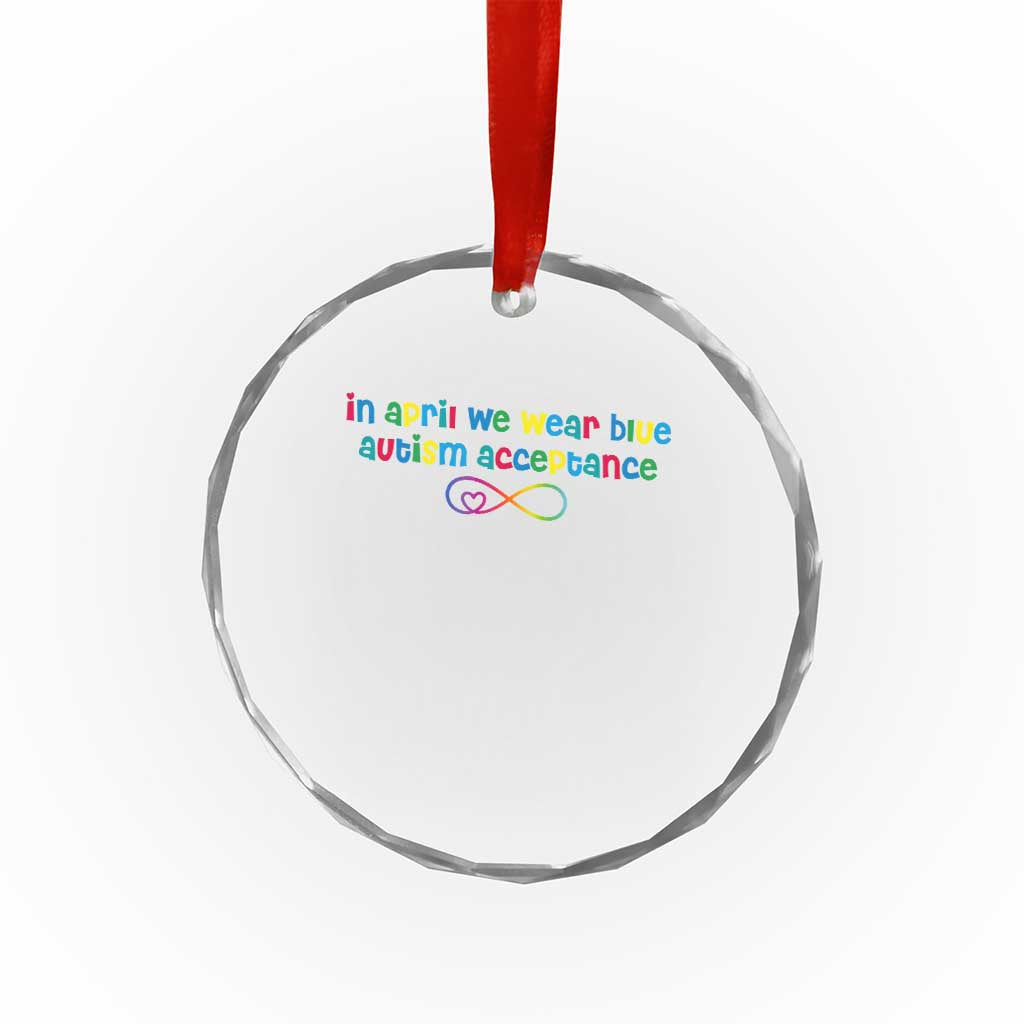 Autism Acceptance Crystal Glass Ornament Neurodivergent Support Infinity Heart Symbol TS14 Print Your Wear