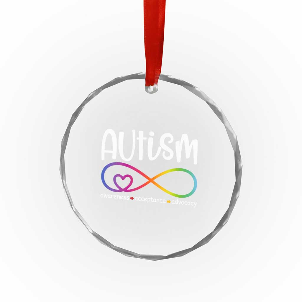 Autism Acceptance Crystal Glass Ornament Neurodivergent Support Infinity Symbol TS14 Print Your Wear