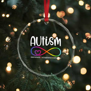 Autism Acceptance Crystal Glass Ornament Neurodivergent Support Infinity Symbol TS14 Print Your Wear