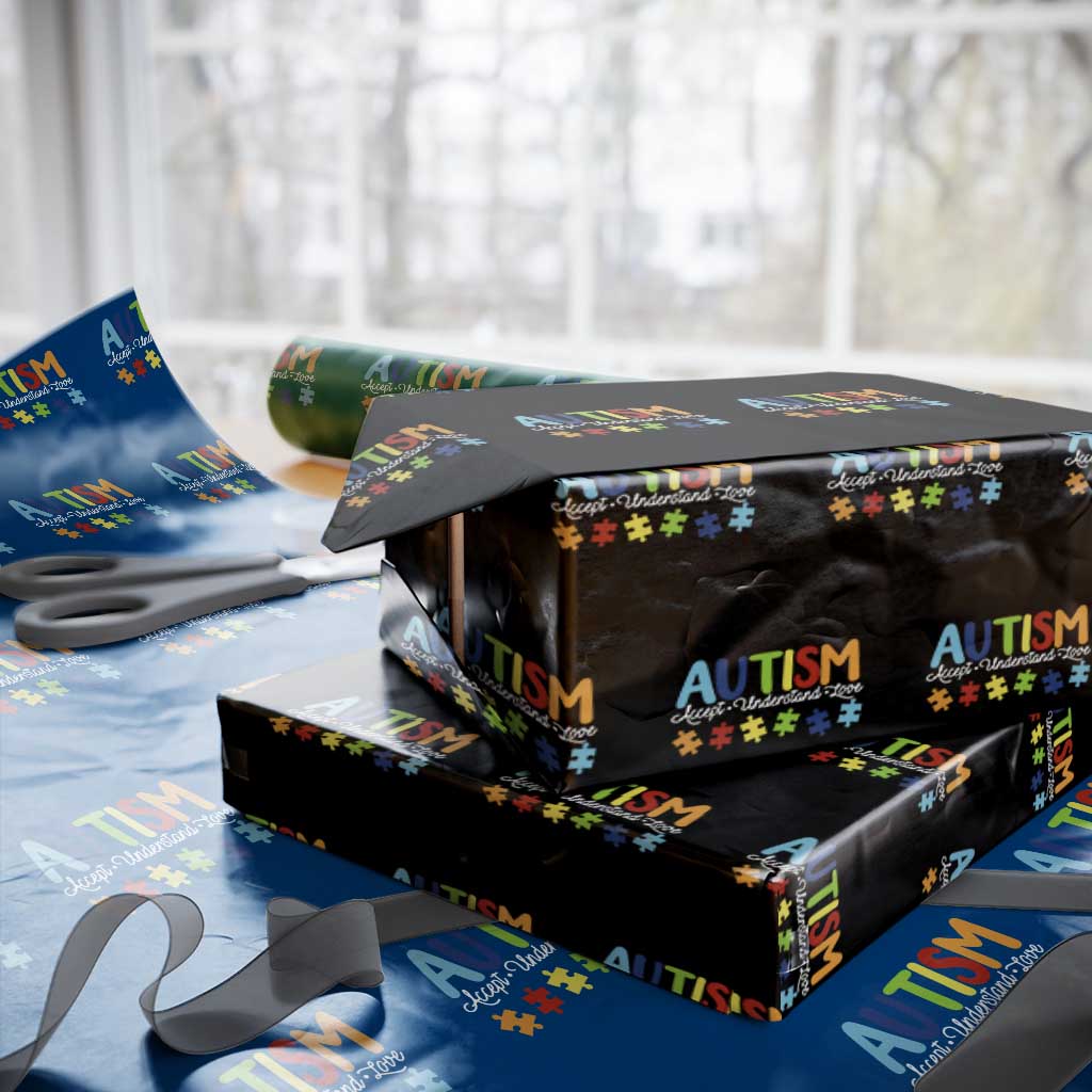 Autism Acceptance Wrapping Paper Roll Accept Understand Love Special Education Teacher Gift TS14 Black Print Your Wear