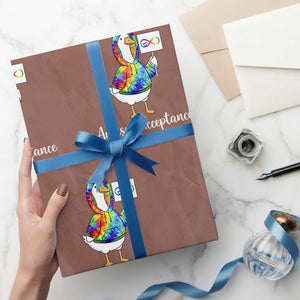 Autism Acceptance Wrapping Paper Roll Accept Understand Love Support Neurodivergent TS14 Mocha Print Your Wear