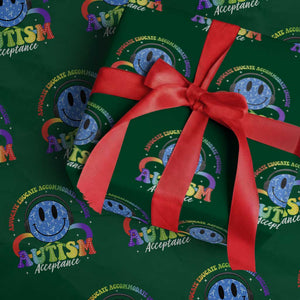 Autism Acceptance Wrapping Paper Roll Acceptance Special Education Teacher Kids TS14 Green Print Your Wear