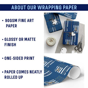 Autism Acceptance Wrapping Paper Roll American Flag Neurodivergent Support Ribbon Puzzle TS14 Print Your Wear