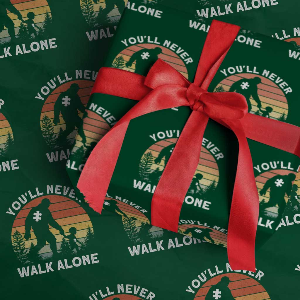 Autism Acceptance Wrapping Paper Roll Autism Dad You'll Never Walk Alone Support TS14 Green Print Your Wear