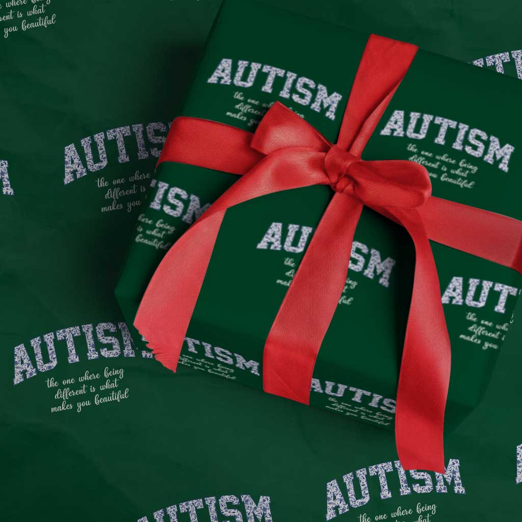 Autism Acceptance Wrapping Paper Roll Autistic Acceptance Inspirational TS14 Green Print Your Wear