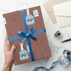 Autism Acceptance Wrapping Paper Roll Neurodivergent Awareness Silly Goose Support TS14 Mocha Print Your Wear