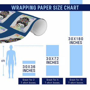 Autism Acceptance Wrapping Paper Roll Neurodivergent Support Messy Bun Ribbon Puzzle TS14 Print Your Wear